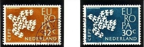 NIEDERLANDE MI-NR. 765-766 o EUROPA 1961 - TAUBE