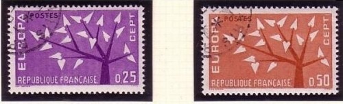 FRANKREICH MI-NR. 1411-1412 o EUROPA 1962 - BAUM