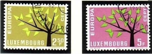 LUXEMBOURG MI-NR. 657-658 GESTEMPELT EUROPA 1962 - BAUM
