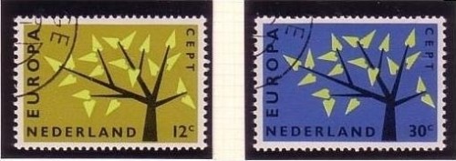NIEDERLANDE MI-NR. 782-783 GESTEMPELT(USED) EUROPA 1962 BAUM