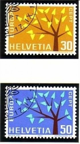 SCHWEIZ MI-NR. 756-757 o EUROPA 1962 - BAUM