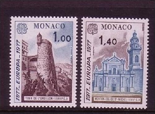 MONACO MI-NR. 1273-1274 POSTFRISCH(MINT) EUROPA 1977 LANDSCHAFTEN TURM KIRCHE