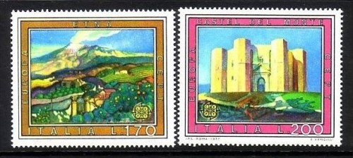ITALIEN MI-NR. 1567-1568 POSTFRISCH(MINT) EUROPA 1977 LANDSCHAFTEN VULKAN CASTEL