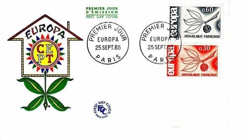 FRANKREICH MI-NR. 1521-1522 FDC CEPT 1965 ZWEIG