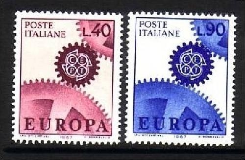ITALIEN MI-NR. 1224-1225 POSTFRISCH(MINT) EUROPA 1967 ZAHNRÄDER