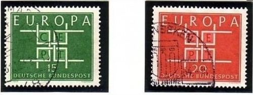 DEUTSCHLAND MI-NR. 406-407 GESTEMPELT(USED) EUROPA 1963