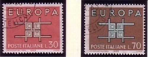 ITALIEN MI-NR. 1149-1150 GESTEMPELT(USED) EUROPA 1963