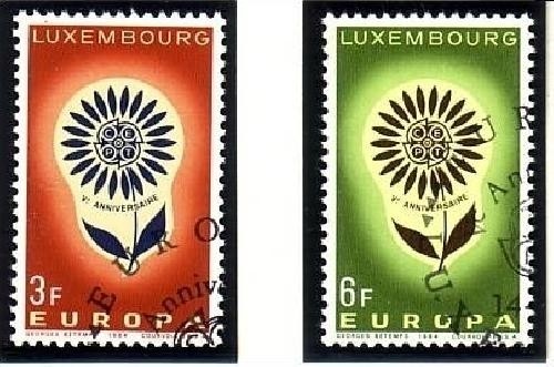 LUXEMBOURG MI-NR. 697-698 GESTEMPELT(USED) EUROPA 1964 STILISIERTE BLUME