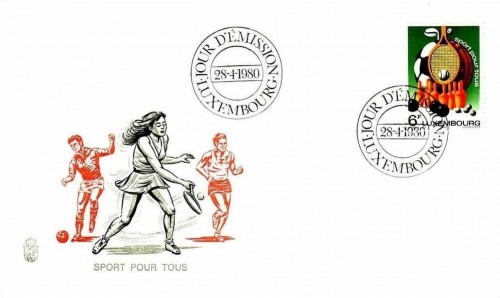 LUXEMBOURG MI-NR. 1011 FDC SPORT FÜR JEDERMANN 1980 GOLF TENNIS FUSSBALL
