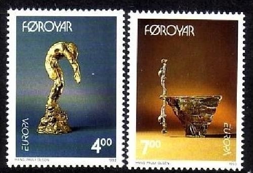FÄRÖER MI-NR. 248-249 POSTFRISCH(MINT) EUROPA 1993 ZEITGENÖSSISCHE KUNST