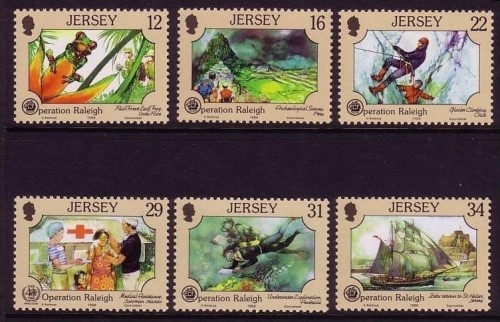JERSEY MI-NR. 447-452 POSTFRISCH(MINT) OPERATION RALEIGH FORSCHUNG 1988 FROSCH SCHIFFE