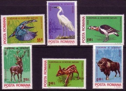 RUMÄNIEN MI-NR. 3705-3710 POSTFRISCH(MINT) MITLÄUFER 1980 EISVOGEL BISON REH HIRSCH REIHER