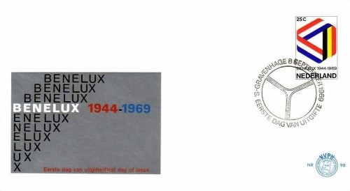 NIEDERLANDE MI-NR. 926 FDC MITLÄUFER 1969 BENELUX ZOLLABKOMMEN