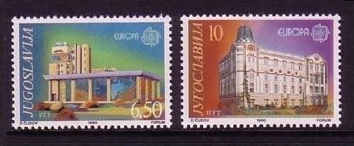 JUGOSLAWIEN MI-NR. 2414-2415 POSTFRISCH(MINT) EUROPA 1990 POSTALISCHE EINRICHTUNGEN