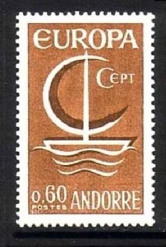 ANDORRA FRANZÖSISCH MI-NR. 198 POSTFRISCH(MINT) EUROPA 1966 - SEGEL
