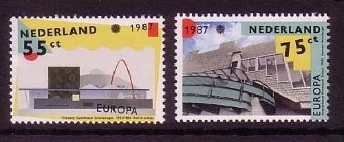 NIEDERLANDE MI-NR. 1318-1319 POSTFRISCH(MINT) EUROPA 1987 MODERNE ARCHITEKTUR BALLETT-THEATER