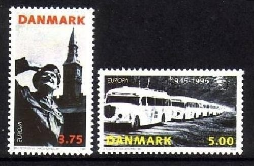 DÄNEMARK MI-NR. 1100-1101 POSTFRISCH(MINT) EUROPA 1995 - FRIEDEN und FREIHEIT BUS
