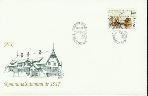ALAND MI-NR. 25 FDC GEMEINDEVERSAMMLUNG 1987