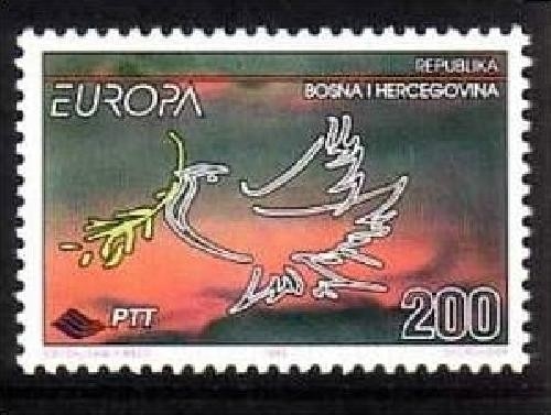 BOSNIEN HERZEGOWINA MI-NR. 24 POSTFRISCH(MINT) EUROPA 1995 - FRIEDEN und FREIHEIT TAUBE