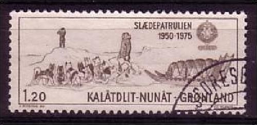 GRÖNLAND MI-NR. 95 o SCHLITTENPATROUILLE SIRIUS - SCHLITTENHUNDE