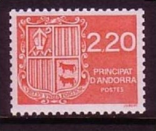 ANDORRA FRANZÖSISCH MI-NR. 387 POSTFRISCH(MINT) FREIMARKE WAPPEN