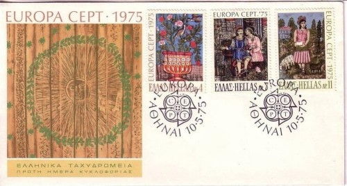 GRIECHENLAND MI-NR. 1198-1200 FDC EUROPA 1975 - GEMÄLDE