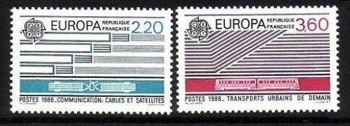 FRANKREICH MI-NR. 2667-2668 POSTFRISCH(MINT) EUROPA 1988 TRANSPORT- und KOMMUNIKATIONSMITTEL