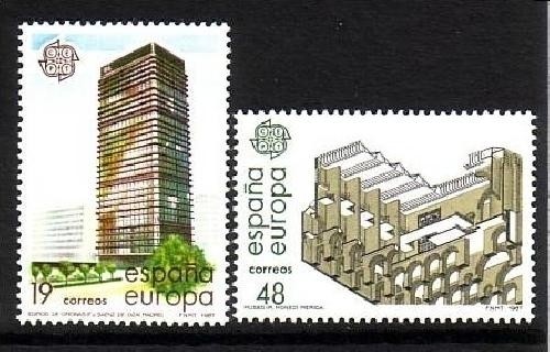 SPANIEN MI-NR. 2781-2782 POSTFRISCH(MINT) EUROPA 1987 MODERNE ARCHITEKTUR