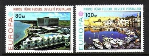 TÜRKISCH ZYPERN MI-NR. 41-42 POSTFRISCH(MINT) EUROPA 1977 - LANDSCHAFTEN HAFEN