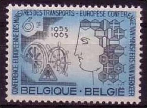 BELGIEN MI-NR. 1313 POSTFRISCH(MINT) MITLÄUFER 1963 KONFERENZ DER VERKEHRSMINISTER