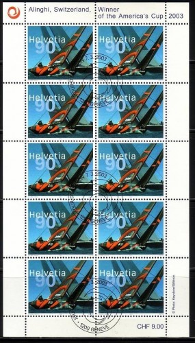 SCHWEIZ MI-NR. 1831 GESTEMPELT(USED) KLEINBOGEN SEGELREGATTA AMERICA`S CUP 2003