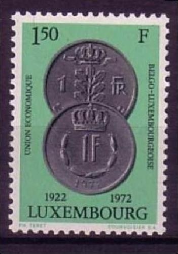 LUXEMBOURG MI-NR. 841 POSTFRISCH(MINT) MITLÄUFER 1972 BELGISCH- LUXEMBURGISCHE WIRTSCHAFTSGEMEINSCHAFT