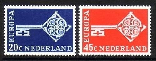 NIEDERLANDE MI-NR. 899-900 POSTFRISCH(MINT) EUROPA 1968 KREUZBARTSCHLÜSSEL
