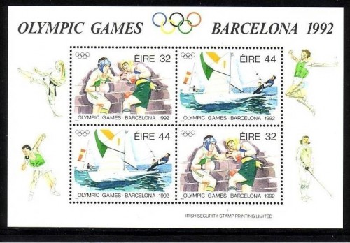 IRLAND BLOCK 9 POSTFRISCH(MINT) OLYMPISCHE SOMMERSPIELE BARCELONA 1992 BOXEN SEGELN