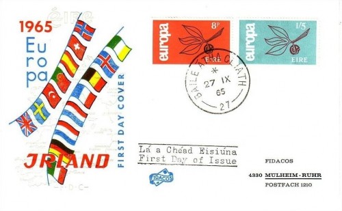 IRLAND MI-NR. 176-177 FDC CEPT 1965 ZWEIG