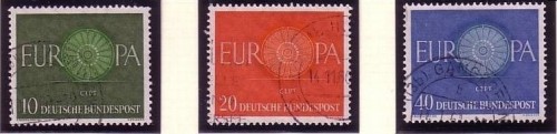 DEUTSCHLAND MI-NR. 337-339 GESTEMPELT(USED) EUROPA 1960 WAGENRAD