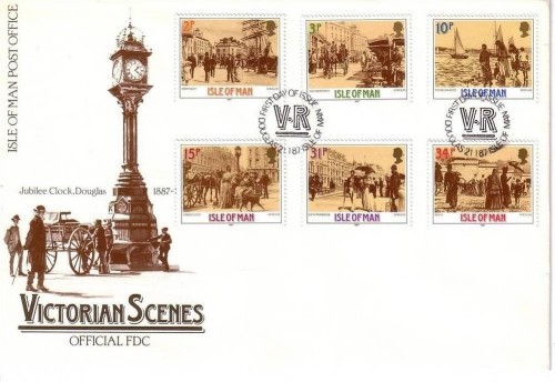 ISLE OF MAN MI-NR. 325-330 FDC VIKTORIANISCHE SZENEN KUTSCHE UHR