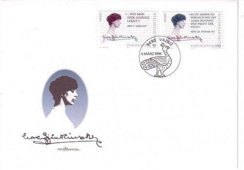 LIECHTENSTEIN MI-NR. 1124-1125 FDC EUROPA 1996 BERUEHMTE FRAUEN