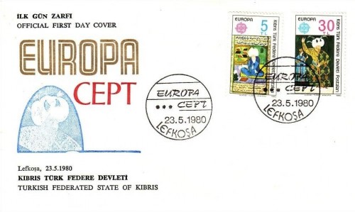 TÜRKISCH ZYPERN MI-NR. 83-84 FDC CEPT 1980 BEDEUTENDE PERSÖNLICHKEITEN