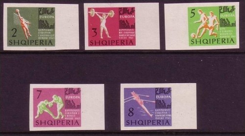 ALBANIEN MI-NR. 768-772 POSTFRISCH(MINT) EUROPAMEISTERSCHAFTEN BOXEN FUSSBALL GEWICHTHEBEN VOLLEYBALL RUDERN