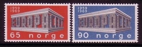 NORWEGEN MI-NR. 583-584 POSTFRISCH(MINT) EUROPA 1969 EUROPA CEPT