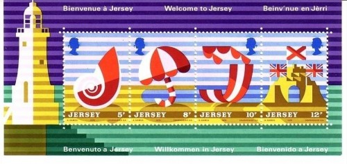 JERSEY BLOCK 1 POSTFRISCH(MINT) TOURISMUS 1975 LEUCHTTURM