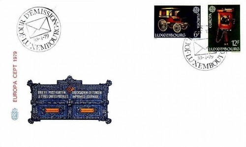LUXEMBOURG MI-NR. 987-988 FDC EUROPA-CEPT 1979 KUTSCHE TELEFON