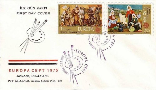 TÜRKEI MI-NR. 2355-2356 FDC CEPT 1975 GEMÄLDE