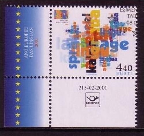ESTLAND MI-NR. 396 o MITLÄUFER 2001 - JAHR DER SPRACHEN