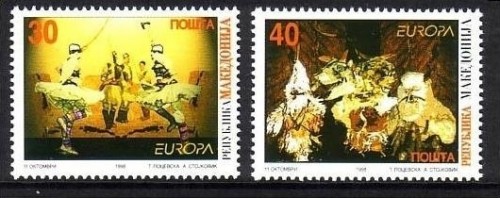 MAKEDONIEN MI-NR. 128-129 POSTFRISCH(MINT) EUROPA 1998 FESTE und FEIERTAGE KARNEVAL