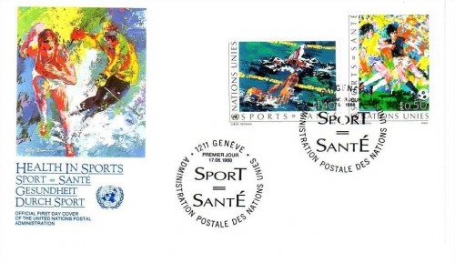 UNO GENF MI-NR. 169-170 FDC GESUNDHEIT DURCH SPORT 1988