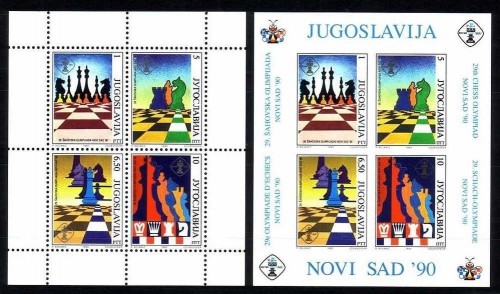 JUGOSLAWIEN BLOCK 38-39 POSTFRISCH(MINT) SCHACH OLYMPIADE NOVI SAD 1990