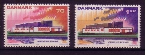 DÄNEMARK MI-NR. 545-546 POSTFRISCH(MINT) NORDEN 1973 - HAUS DES NORDENS REYKJAVIC