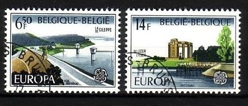 BELGIEN MI-NR. 1905-1906 GESTEMPELT(USED) EUROPA 1977 - LANDSCHAFTEN STAUDAMM